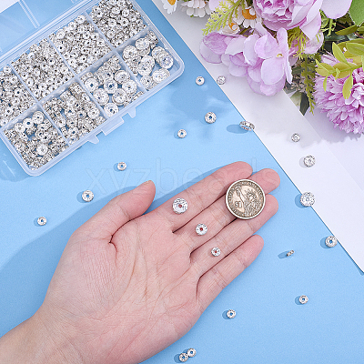 520Pcs Brass Rhinestone Spacer Beads RB-PA0001-07A-1