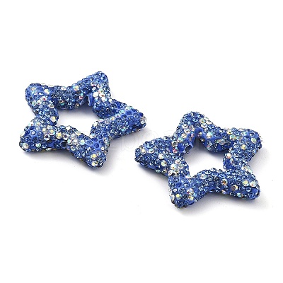 Star Shape Polymer Clay Rhinestone Beads CLAY-NH0001-06H-1