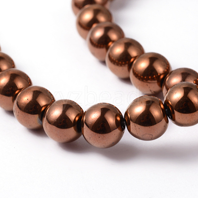 Non-Magnetic Synthetic Hematite Beads Strands G-G091-8mm-1