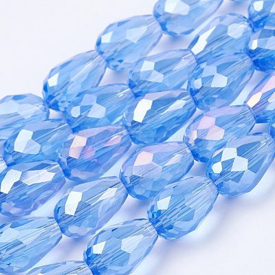 Electroplate Glass Beads Strands LS-EGLA-D015-15x10mm-10-1