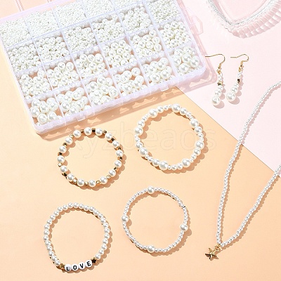 1800Pcs Baking Paint Pearlized Glass Pearl Round Beads HY-YW0001-10-1