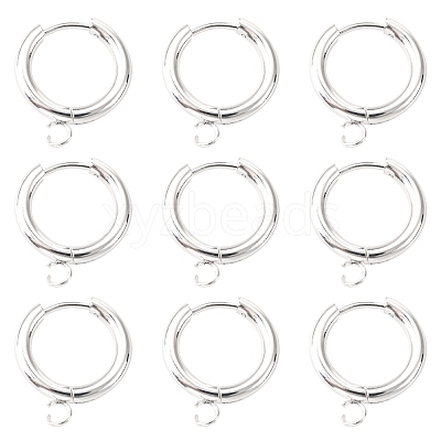 201 Stainless Steel Huggie Hoop Earring Findings STAS-P283-01D-S-1