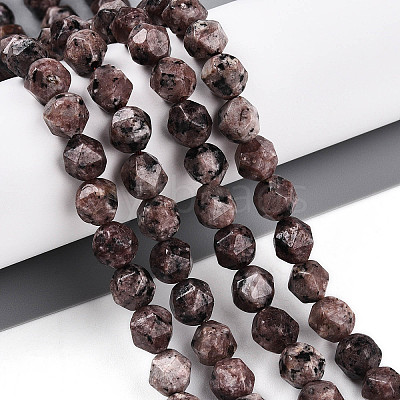 Dyed Natural Sesame Jasper Beads Strands G-T139-8mm-47D-1
