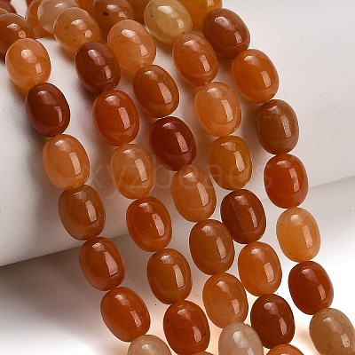 Natural Red Aventurine Beads Strands GG-CBA792A-F01-8x10mm-1