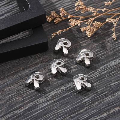 Letter Slider Beads for Watch Band Bracelet Making ALRI-O012-R-NR-1