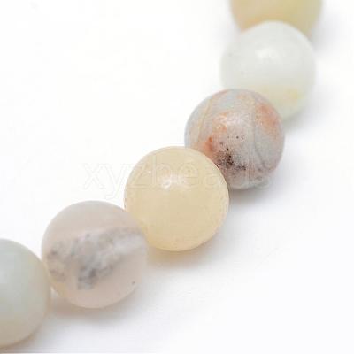 Round Natural Flower Amazonite Bead Strands G-R345-8mm-17-1