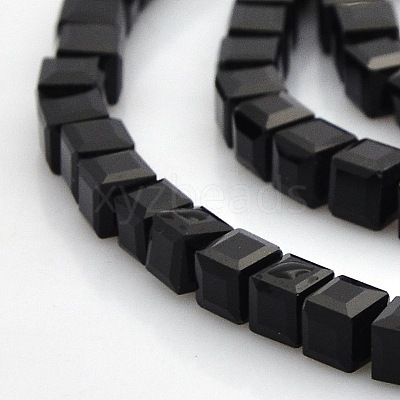 Faceted Cube Glass Beads Strands GLAA-A031-4mm-02-1