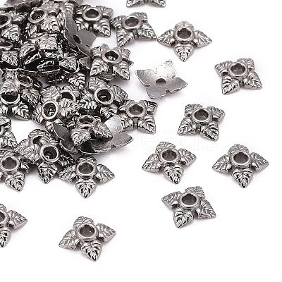 Tibetan Style Alloy Bead Caps TIBEB-Q018-B-FF-1
