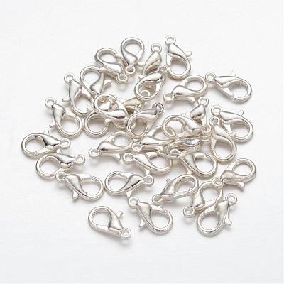 Silver Color Plated Alloy Lobster Claw Clasps X-E102-S-1