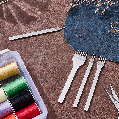 4Pcs 4 Styles DIY Lacing Stitching Leather Craft Kits AJEW-UN0002-46-1