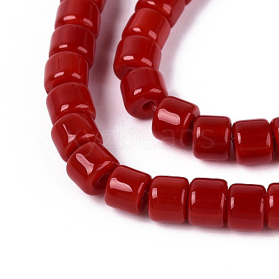 Opaque Solid Color Glass Beads Strands GLAA-N065-4x4mm-C05-1