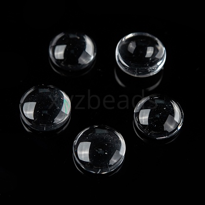 Transparent Glass Cabochons GGLA-R026-8mm-1