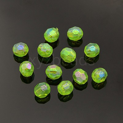 Eco-Friendly Transparent Acrylic Beads TACR-PL642-8mm-35-1