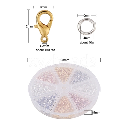 160Pcs 4 Color Zinc Alloy Lobster Claw Clasps DIY-YW0005-54-1