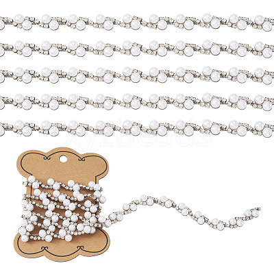 Alloy & Crystal Rhinestone & Plastic Pearl Bead Chains LCHA-TA0001-01-1