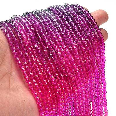 Transparent Painted Glass Beads Strands DGLA-A034-T4mm-A24-1