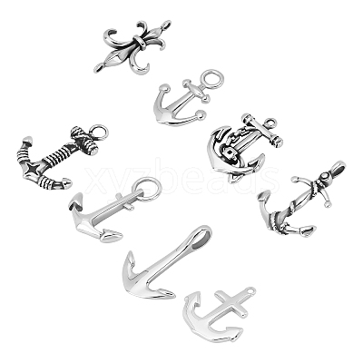 8Pcs 8 Styles 304 Stainless Steel Links Connectors STAS-UN0021-25AS-1
