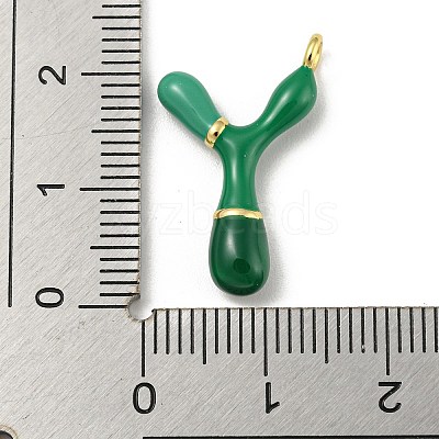 Brass Enamel Pendants KK-E093-03G-Y-1