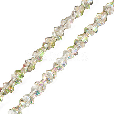 Electroplate Transparent Glass Beads Strands GLAA-TAC0028-009D-1