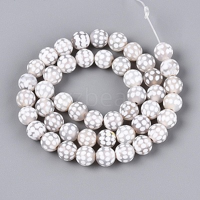 Tibetan Style Natural Agate dZi Beads Strands G-T144-36B-02-1