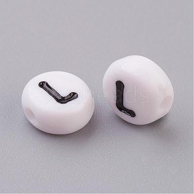 Acrylic Horizontal Hole Letter Beads X-PL37C9070-L-1