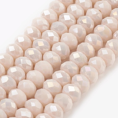Electroplate Glass Beads Strands X-GLAA-K027-FR-B02-1