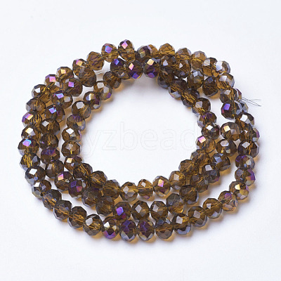 Electroplate Transparent Glass Beads Strands EGLA-A034-T4mm-F01-1