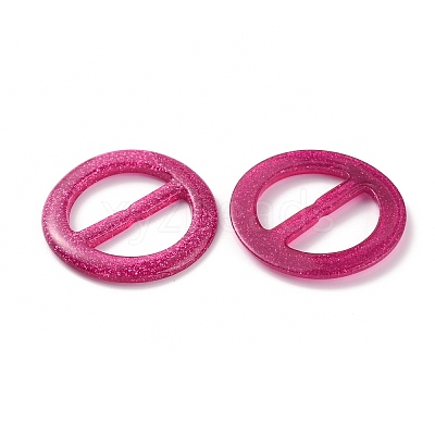 Flat Round Resin Buckle Clasps CRES-WH0013-15H-1