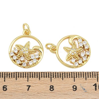 Brass Micro Pave Cubic Zirconia Pendants KK-D005-06D-G-1
