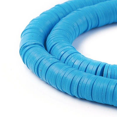 Flat Round Handmade Polymer Clay Beads CLAY-R067-8.0mm-33-1