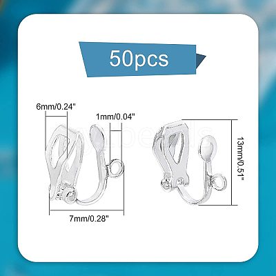 Brass Clip-on Earring Findings KK-PH0026-19S-1