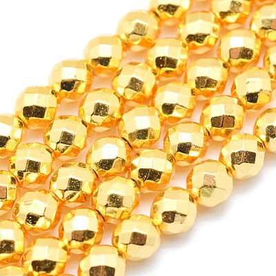 Electroplate Non-magnetic Synthetic Hematite Beads Strands G-L485-03D-G-1