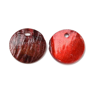 Spray Painted Natural Akoya Shell Charms SHEL-F007-15A-1
