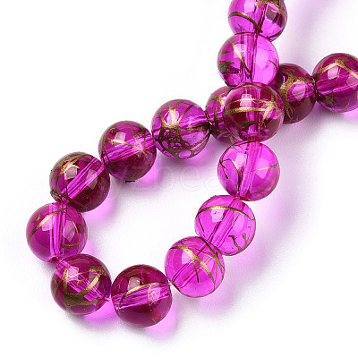 Mixed Painted Round Glass Beads Strands DGLA-X0002-8mm-1