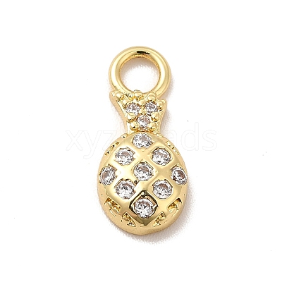 Rack Plating Brass Micro Pave Cubic Zirconia Charms KK-P230-15G-1
