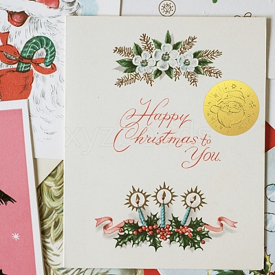 Plastic Self Adhesive Gold Foil Embossed Stickers DIY-WH0211-413-1
