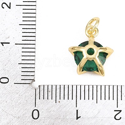 Brass Micro Pave Cubic Zirconia Pendants KK-H273-12G-1