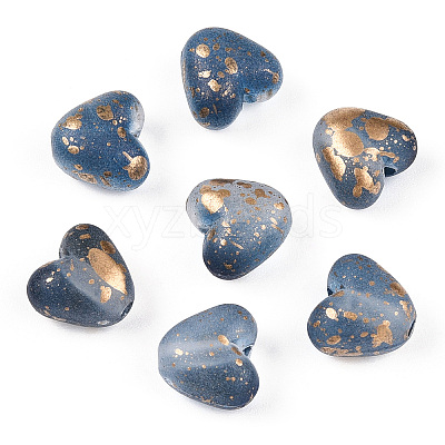 Transparent Frosted Spray Painted Acrylic Beads X1-FACR-TAC0004-02E-1