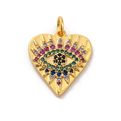 Brass Micro Pave Cubic Zirconia Pendants KK-U033-07G-02-1