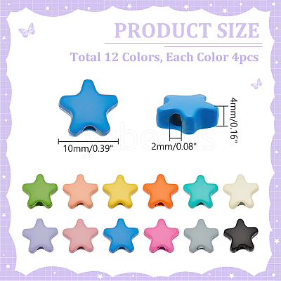 48Pcs 12 Colors Alloy Beads FIND-PH0020-03-1
