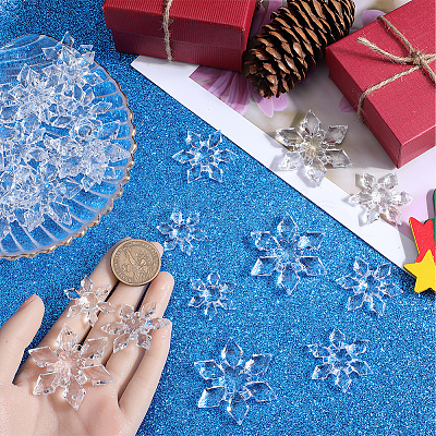 60Pcs 3 Styles Christmas Transparent Acrylic Connector Charms OACR-SC0001-56-1