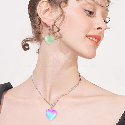 18Pcs 9 Colors Spray Painted Glass Pendants GLAA-YW0004-31-1