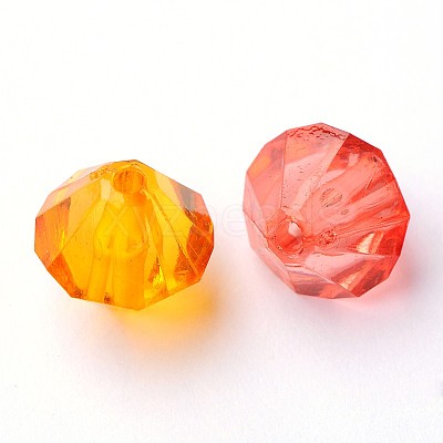 Faceted Bicone Transparent Acrylic Beads DBB18MM-1