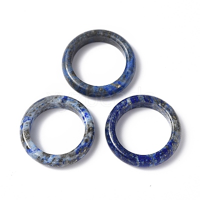 Natural Gemstone Plain Band Ring RJEW-P044-01B-M-1