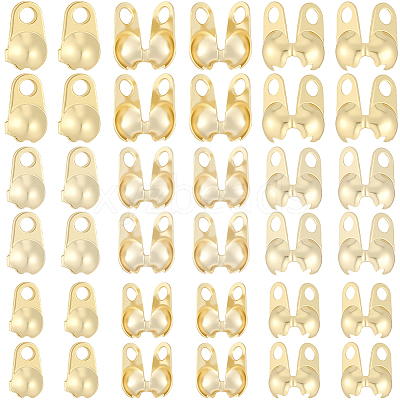 150Pcs 3 Styles Brass Bead Tips KK-BBC0027-85D-1