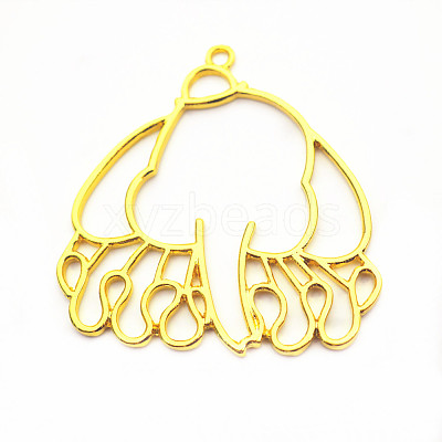 Alloy Open Back Bezel Pendants PALLOY-E524-D04-G-1