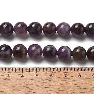Round Natural Chevron Amethyst Bead Strands G-S380-01B-01-1