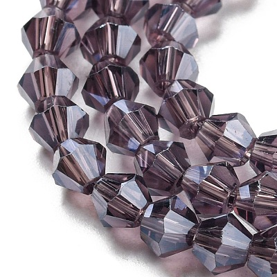Transparent Electroplate Glass Beads Strands EGLA-A039-T4mm-A04-1