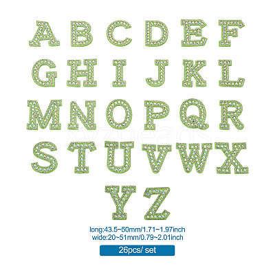 Alphabet Resin Rhinestone Patches DIY-TAC0005-45G-1