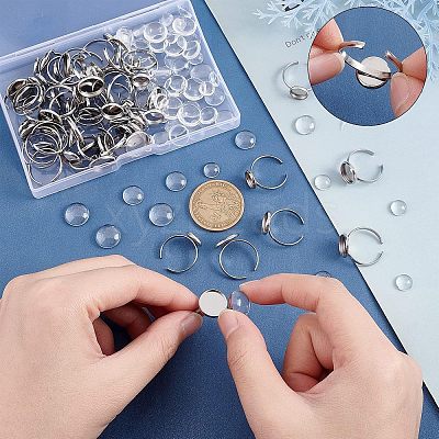 DIY Flat Round Cuff Ring Making Kit DIY-UN0003-46-1